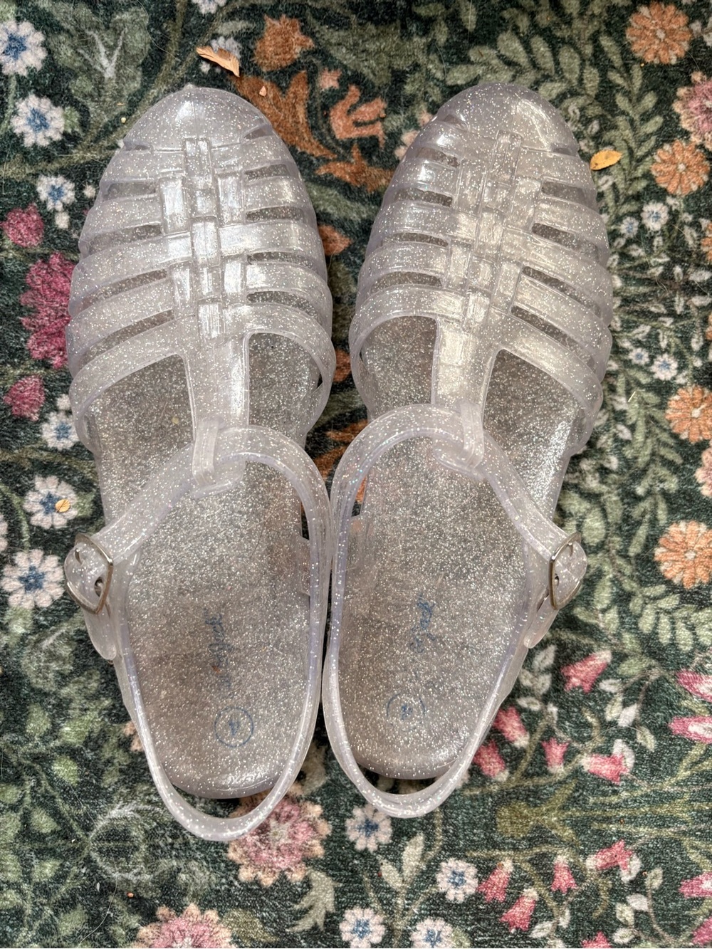 Target Women's Clear Silver Glitter Jelly Sandals